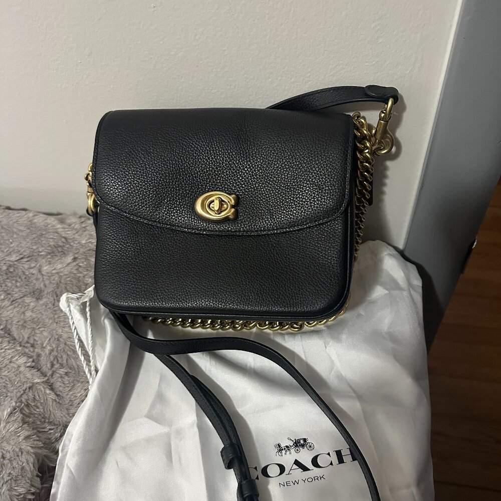 Coach Cassie 19 Black Pebbled Leather Purse